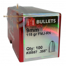 HORNADY 35557 FMJ RN 9MM - .355 115GR 100 STÜCK